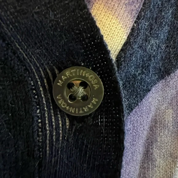 martin osa sweater Cardigan Size S Floral Purple Multi Colored - Picture 2 of 5